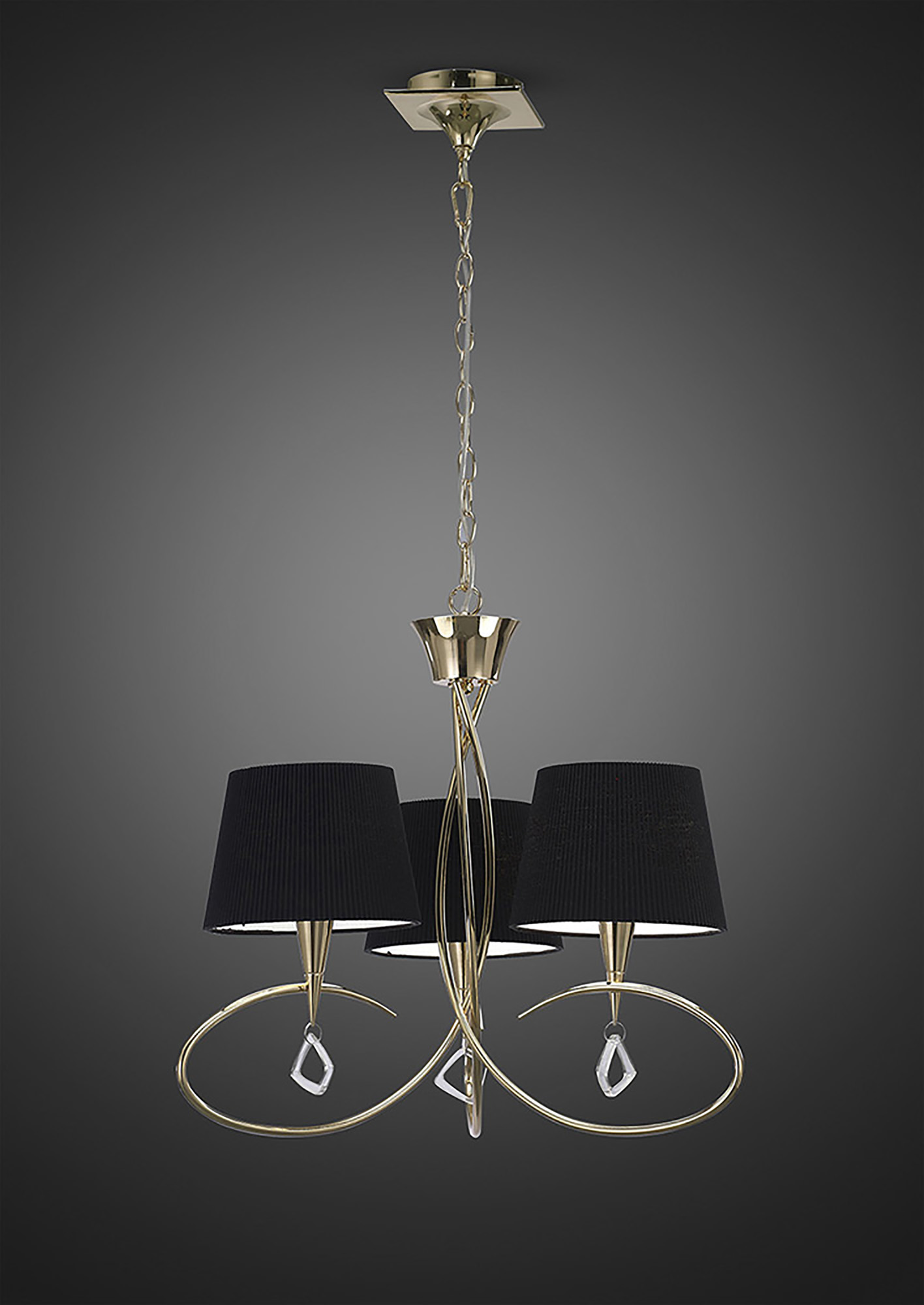 Mara French Gold-Black Ceiling Lights Mantra Multi Arm Fittings